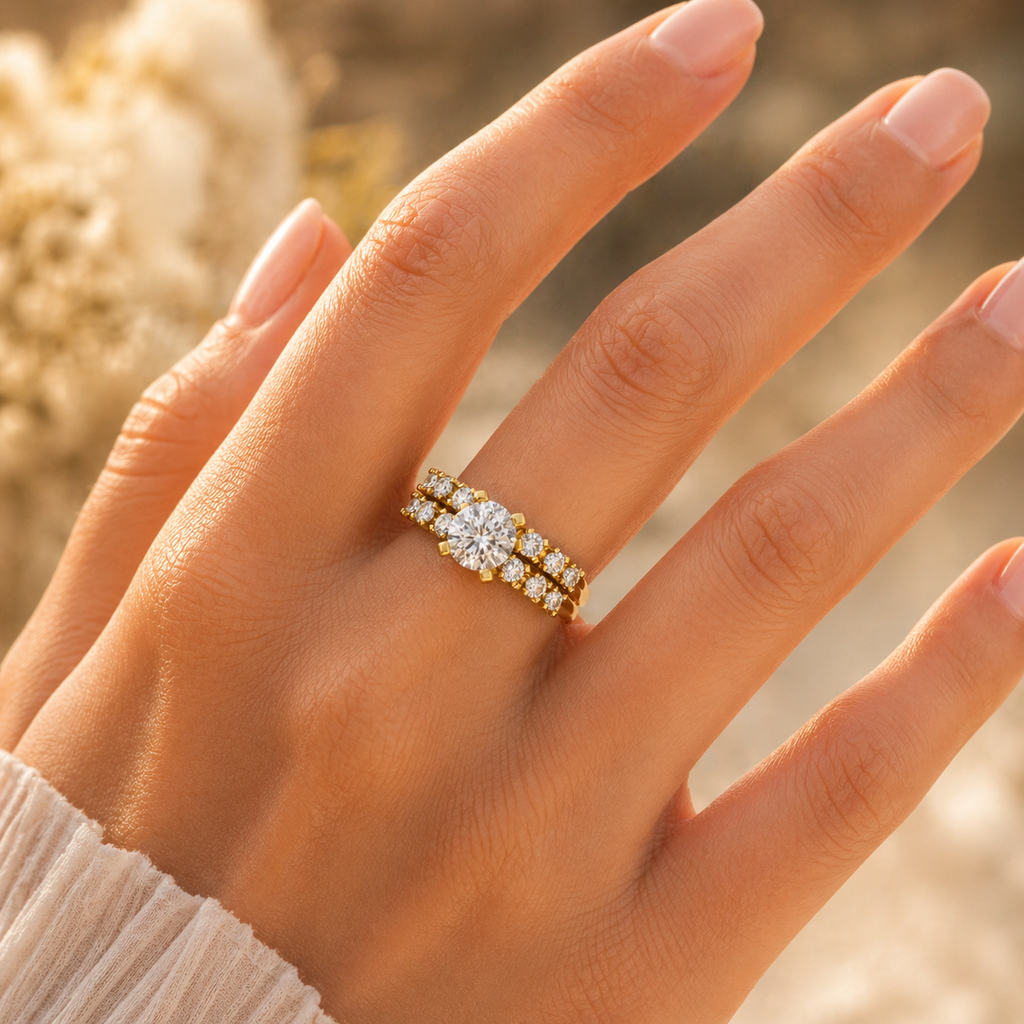 18K Gold VVS Diamond Engagement Ring (EFG, CVD Certified)