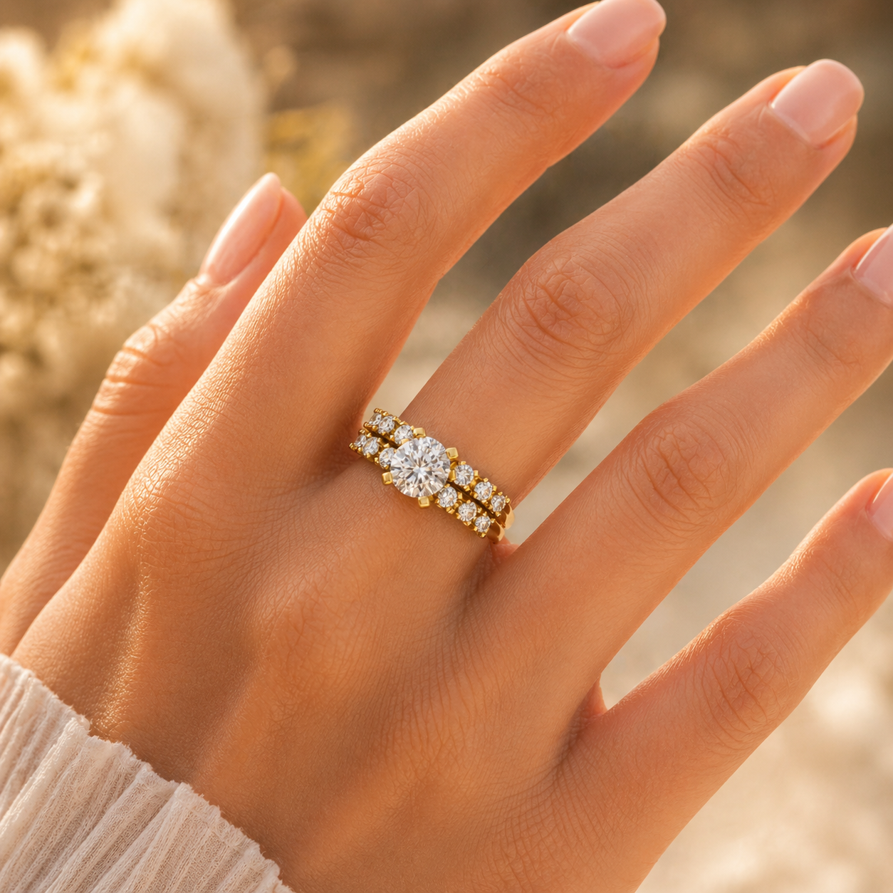 18K Gold VVS Diamond Engagement Ring (EFG, CVD Certified)