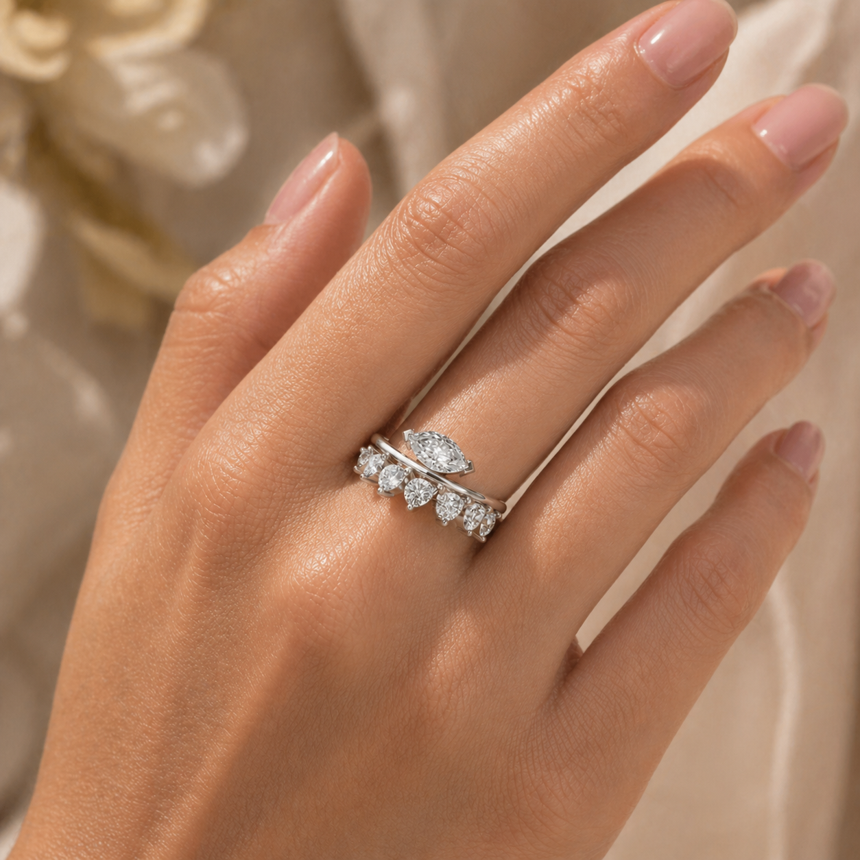 925 Silver CVD Diamond Ring VVS | Elegant Minimal Ring