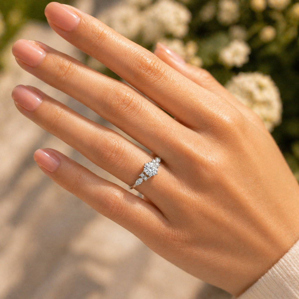 925 Silver 7-Stone CVD Diamond Ring – VVS Clarity Band