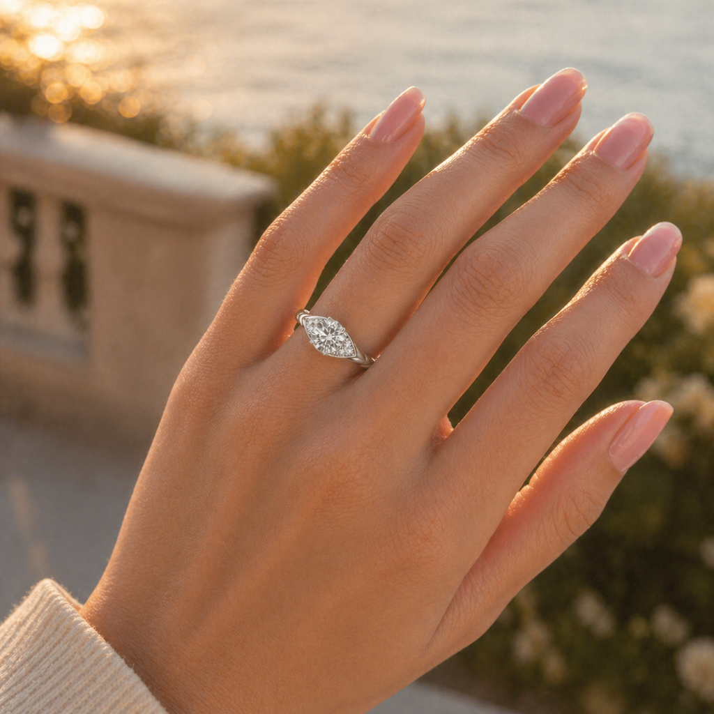 925 Silver CVD Diamond Engagement Ring – VVS Clarity
