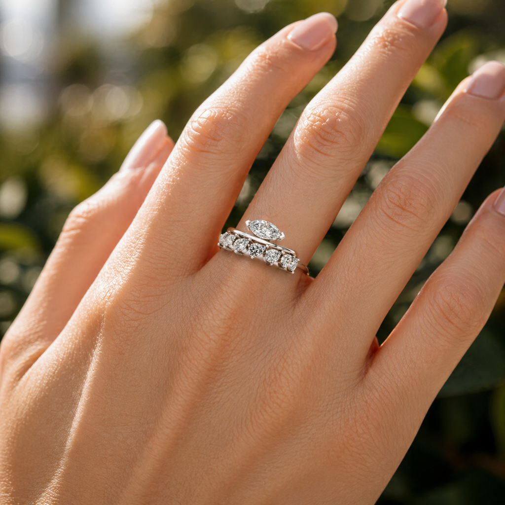 925 Silver CVD Diamond Ring VVS | Elegant Minimal Ring