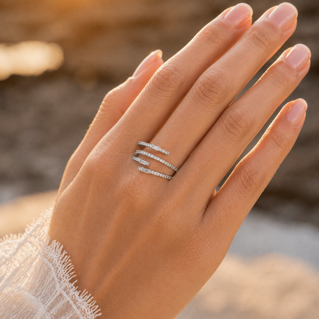 925 Silver Multi Band Diamond Ring – VVS CVD Elegant Style