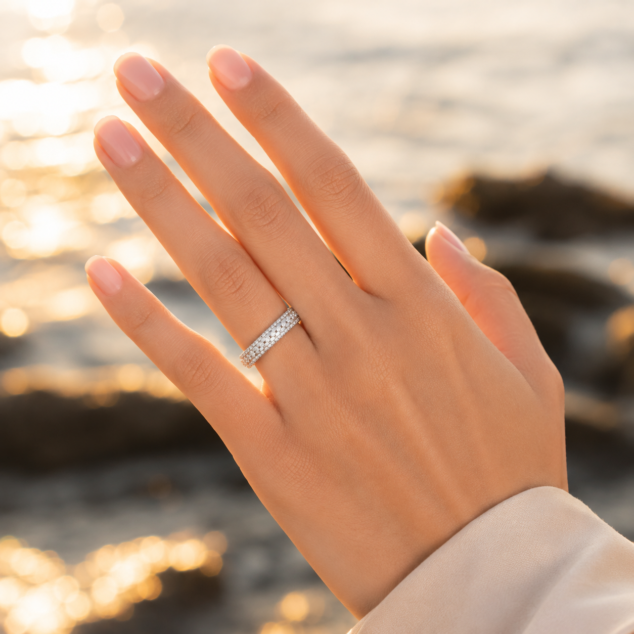 Silver CVD Diamond Engagement Ring VVS 1.79 Ct
