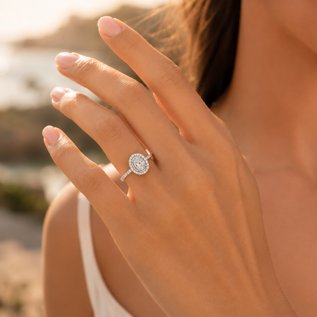 Silver Diamond Ring 3.10g VVS CVD Minimal Luxury Ring