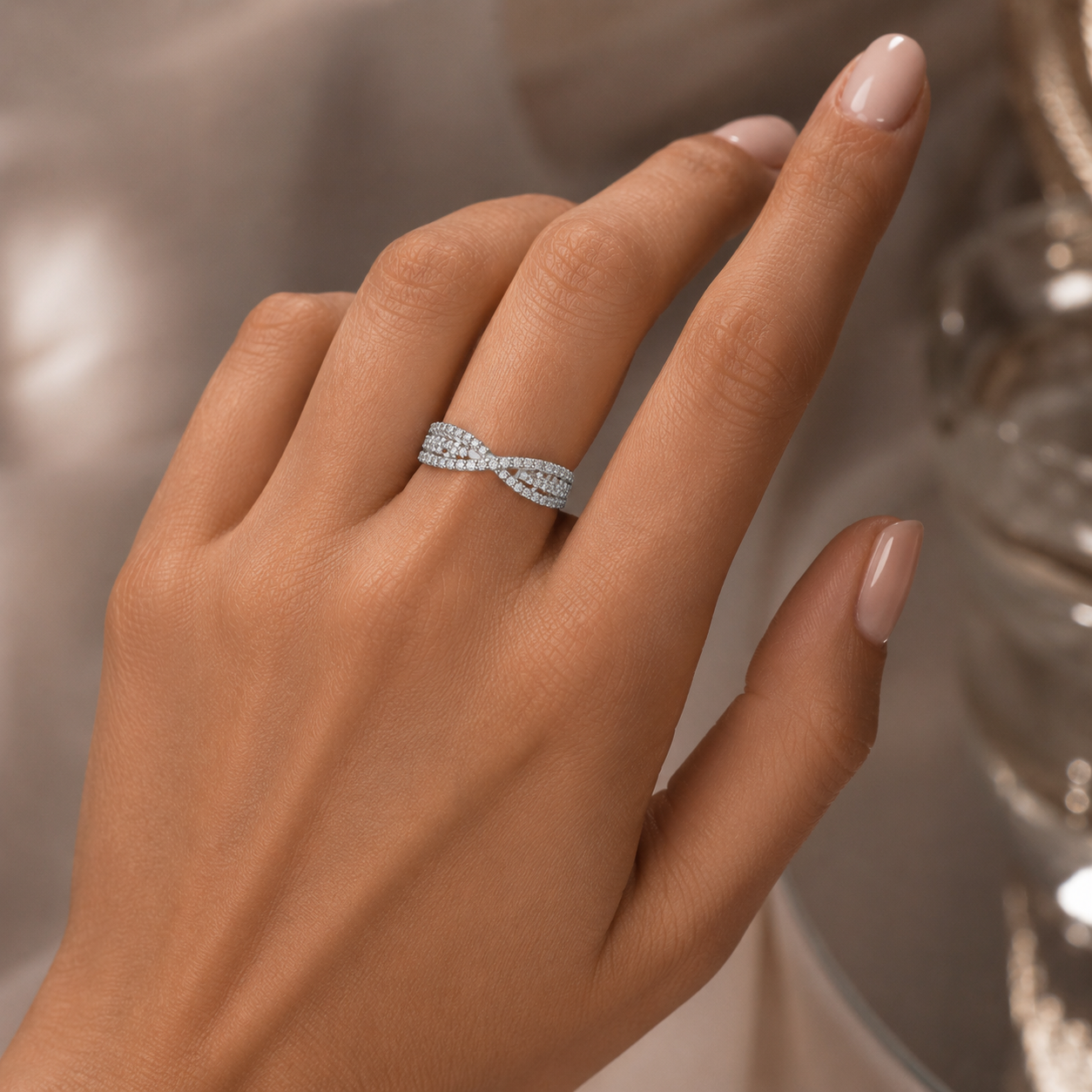 Silver Lab Grown Diamond Ring VVS | Minimal Luxury Design