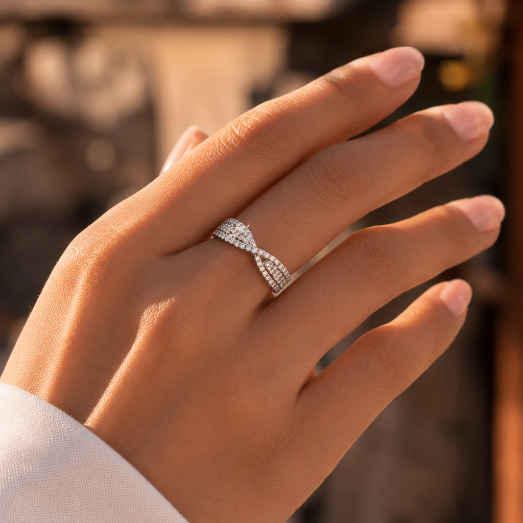Silver Lab Grown Diamond Ring VVS | Minimal Luxury Design