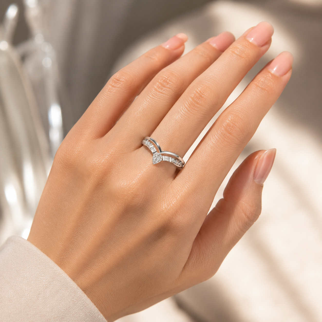 18K Silver CVD Diamond Ring – VVS Clarity Fine Luxury Ring