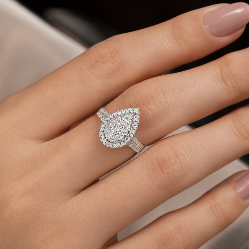 Silver Diamond Ring VVS Clarity Elegant Minimal Jewelry