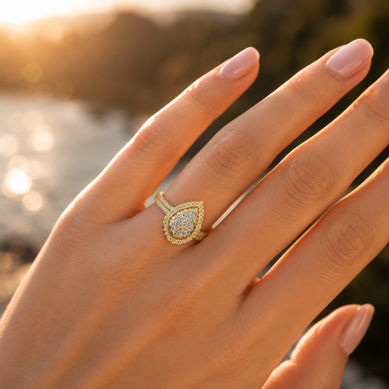 18K Gold Diamond Ring VVS Clarity Elegant Fine Jewelry