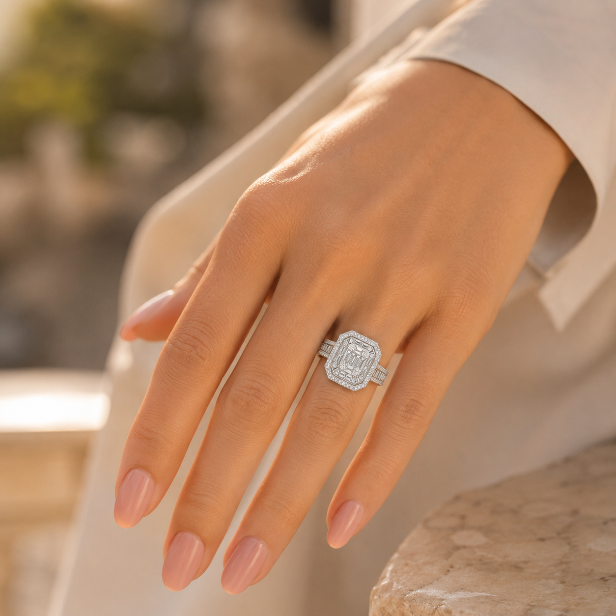 Sterling Silver Lab Diamond Ring VVS EF | Minimal Luxury