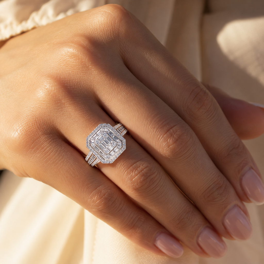 Sterling Silver Lab Diamond Ring VVS EF | Minimal Luxury