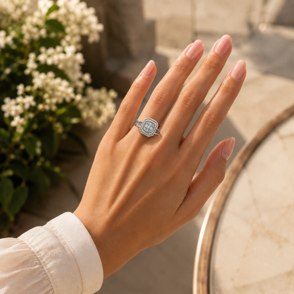 Silver CVD Diamond Ring VVS | Minimal Luxury Ring