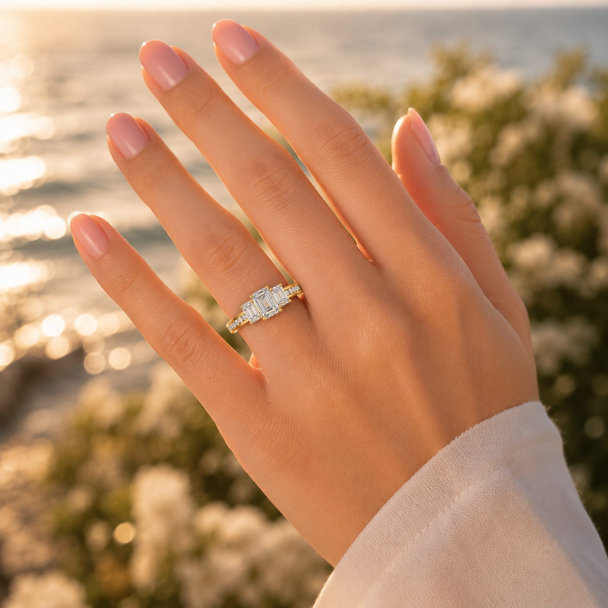 18K Gold CVD Diamond Engagement Ring VVS (4.26g)