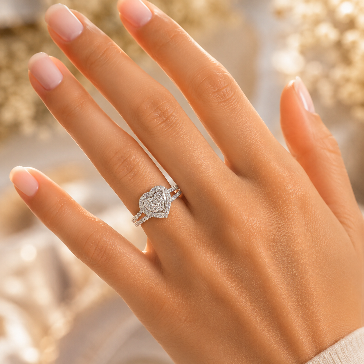 Silver Diamond Ring (CVD VVS) Minimal Elegant Ring
