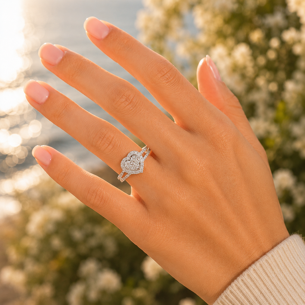 Silver Diamond Ring (CVD VVS) Minimal Elegant Ring