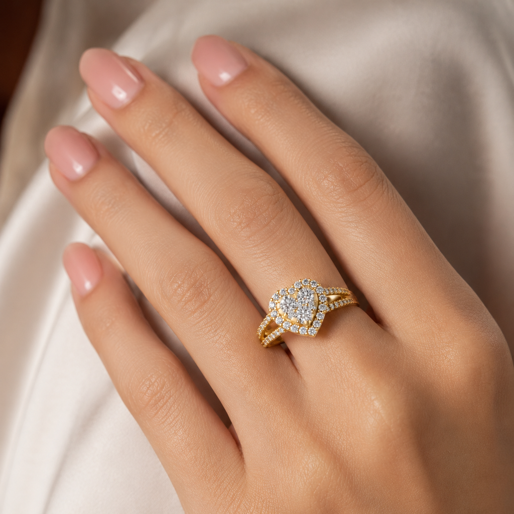 18K Gold Diamond Ring (VVS CVD) Minimal Luxury Ring