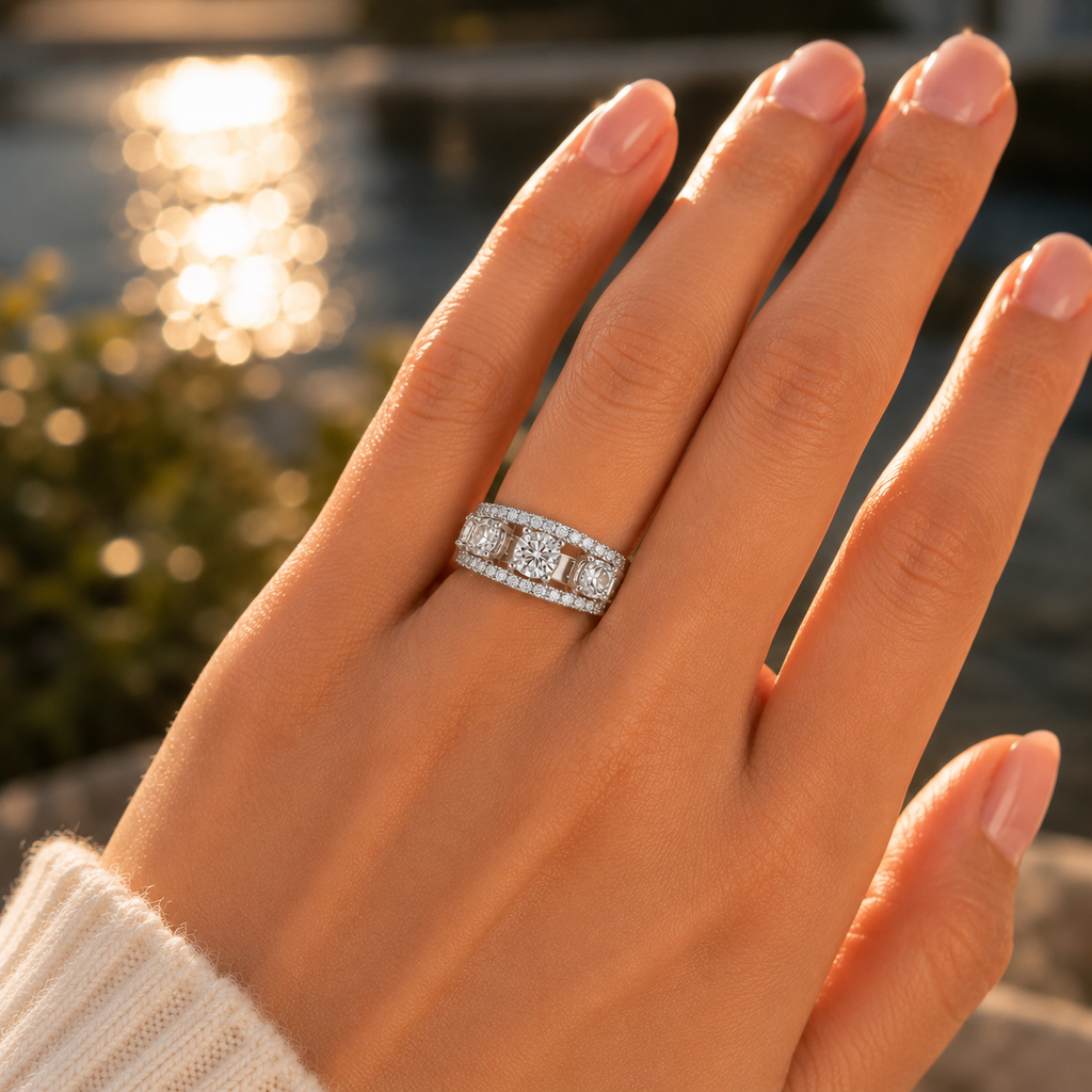 925 Silver CVD Diamond Ring for Women – VVS EF Elegant Design