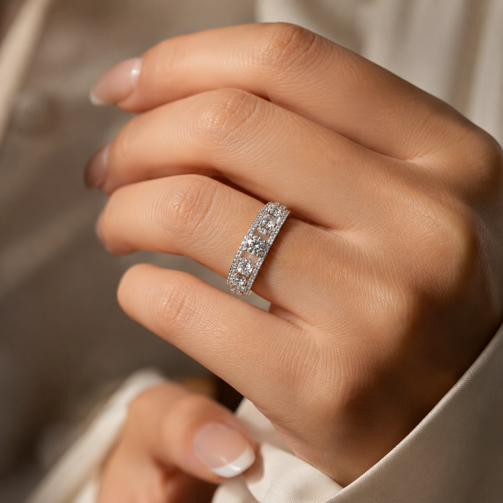 925 Silver CVD Diamond Ring for Women – VVS EF Elegant Design
