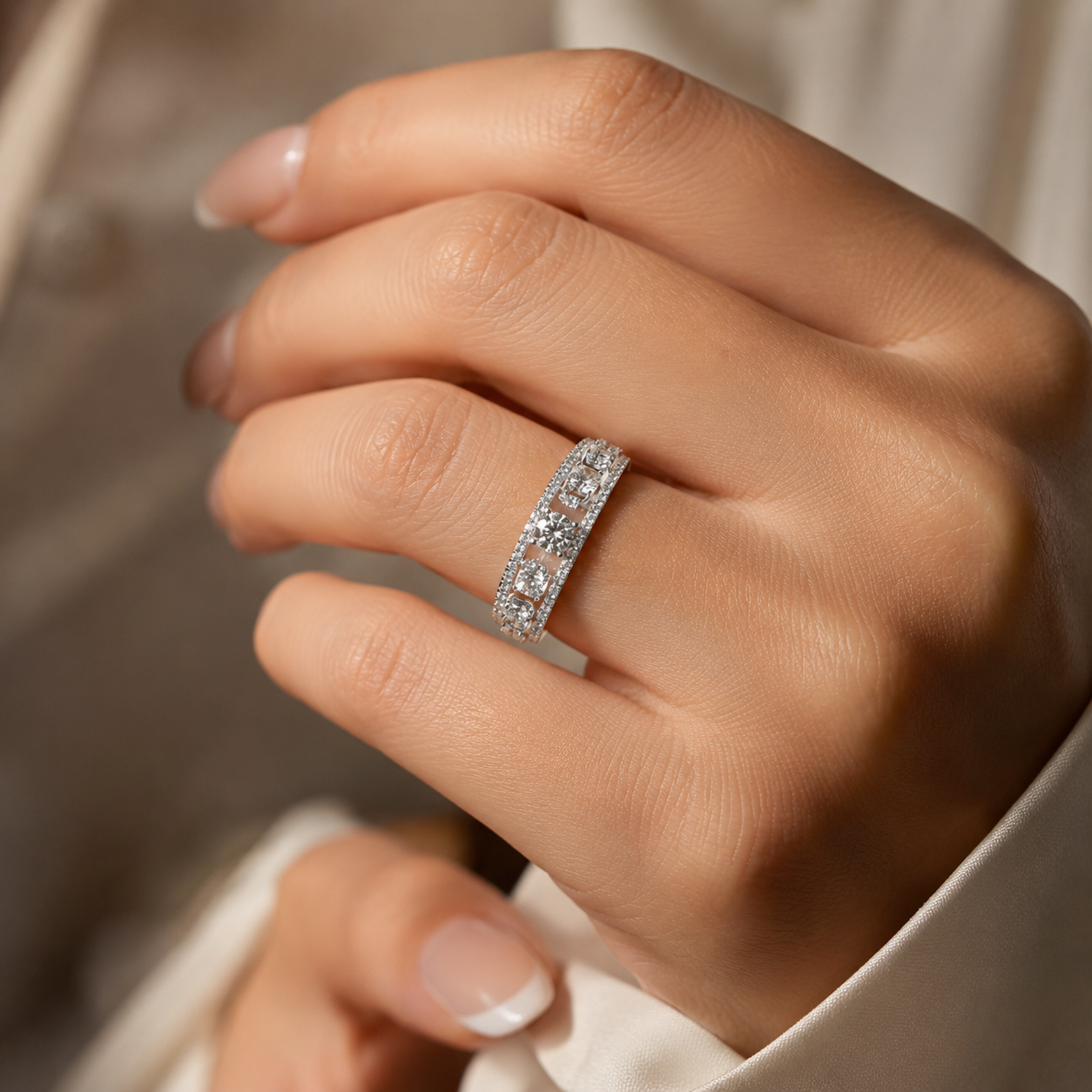 925 Silver CVD Diamond Ring for Women – VVS EF Elegant Design