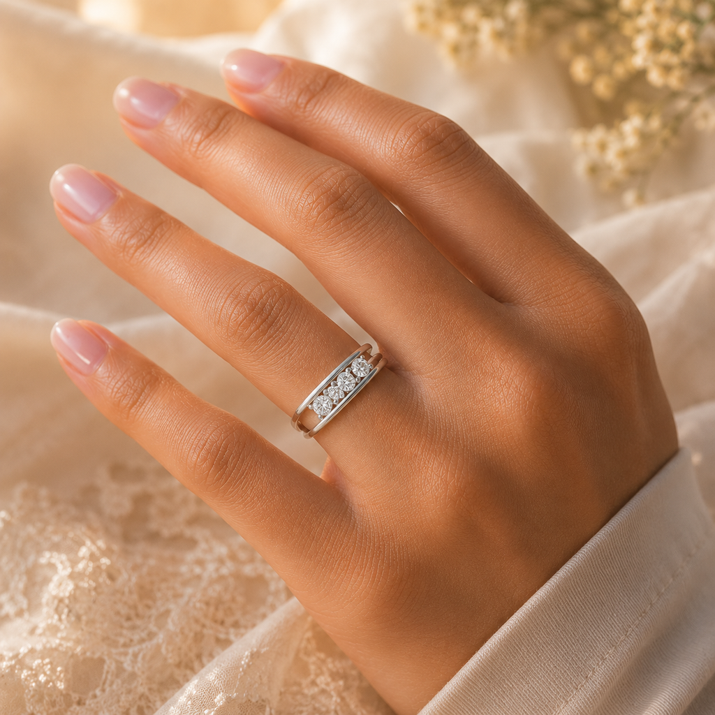 925 Silver Lab Diamond Ring 0.35 CT VVS Minimal Luxury