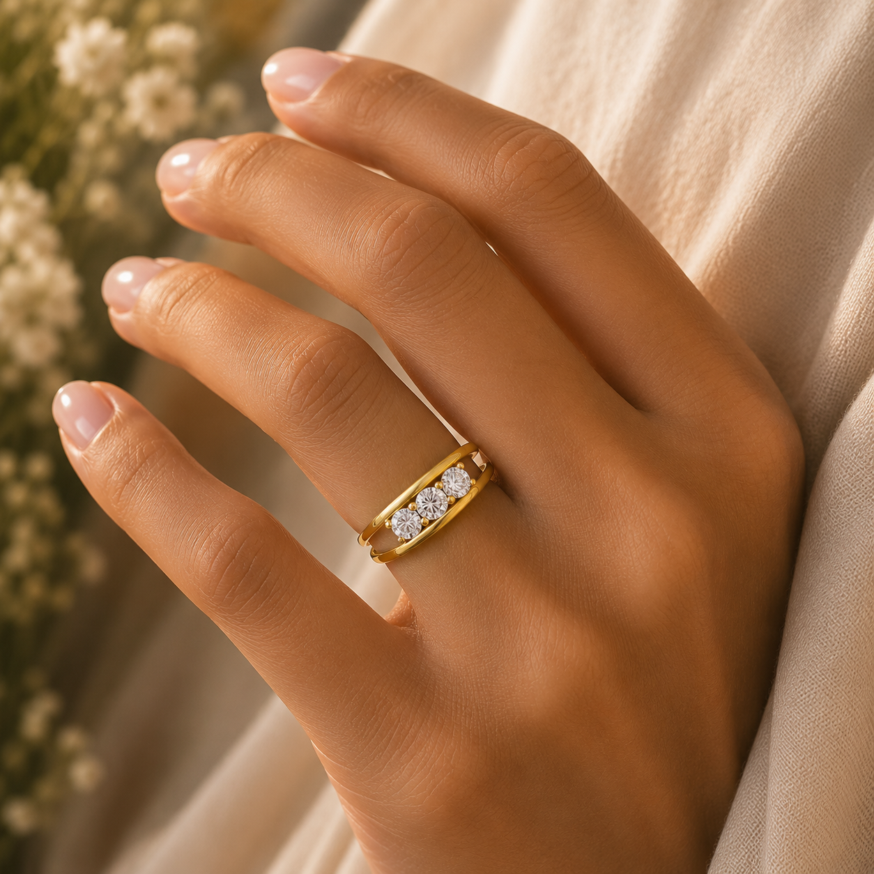 18K Gold Lab Diamond Ring 0.35 CT VVS Elegant Fine Jewelry