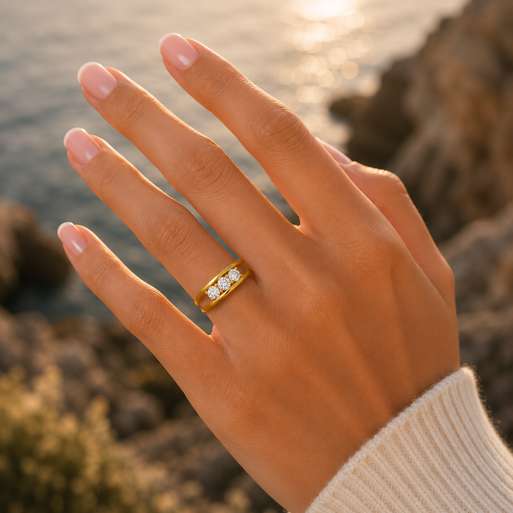 18K Gold Lab Diamond Ring 0.35 CT VVS Elegant Fine Jewelry