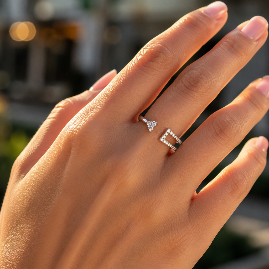 925 Silver CVD Diamond Ring VVS EF – Minimal Elegant Ring