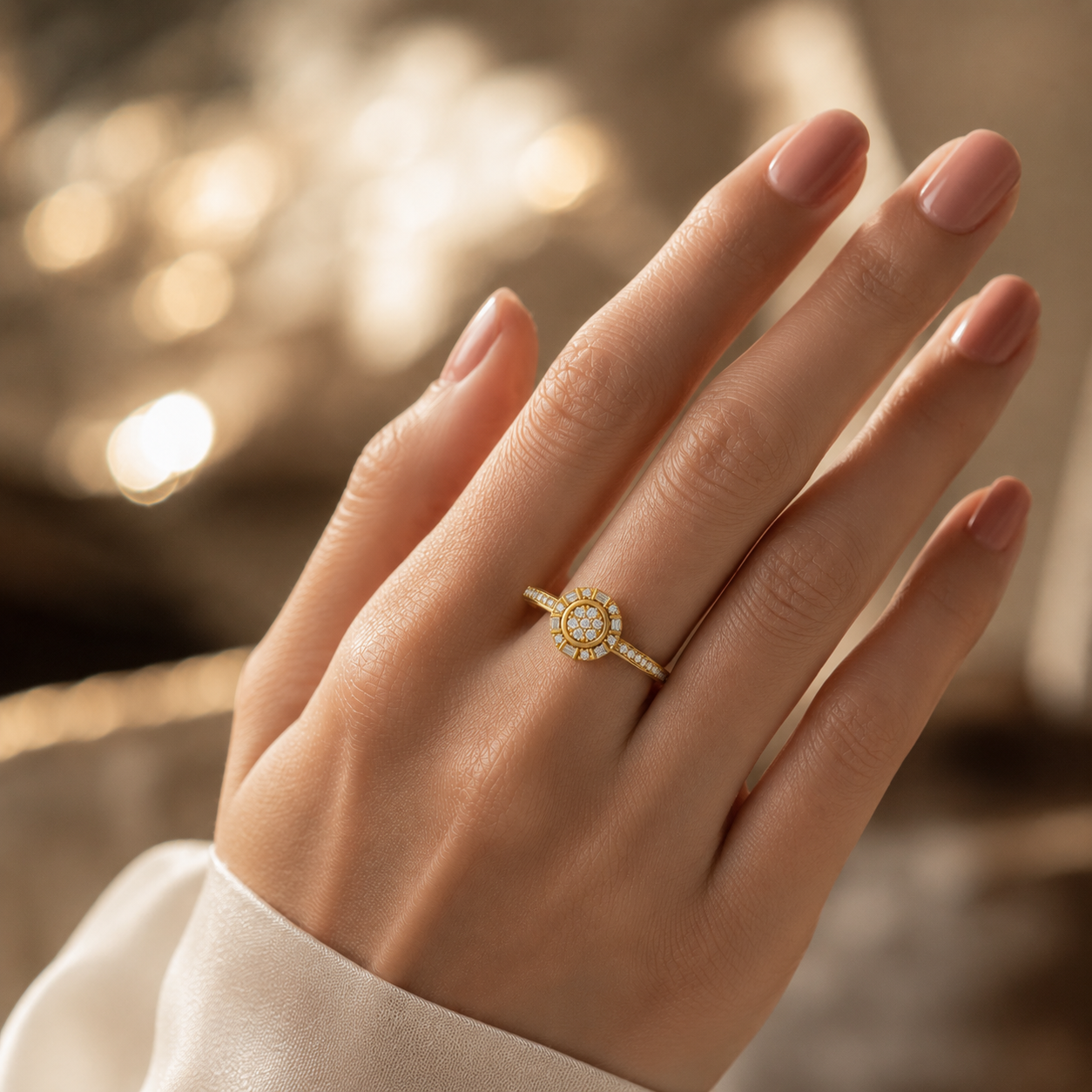 18K Gold CVD Diamond Ring | VVS EF Luxury Fine Ring