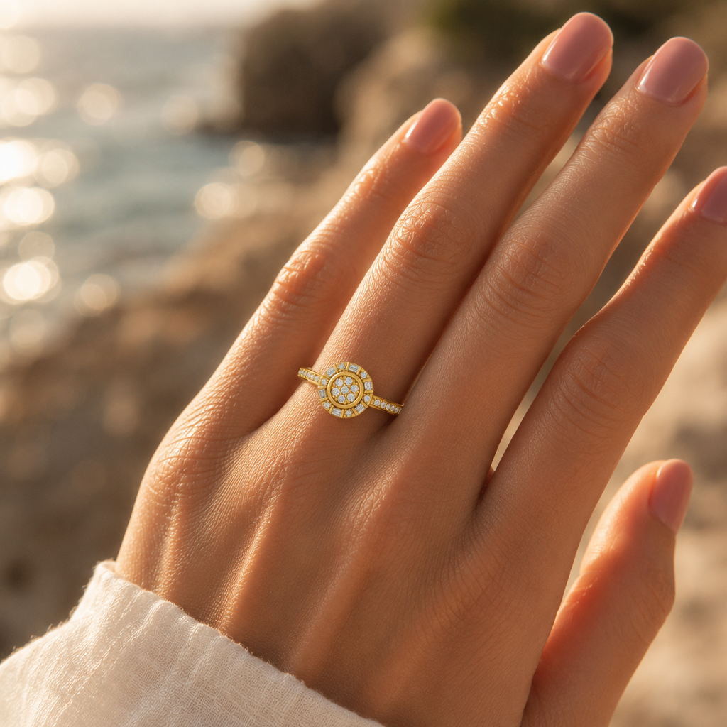 18K Gold CVD Diamond Ring | VVS EF Luxury Fine Ring
