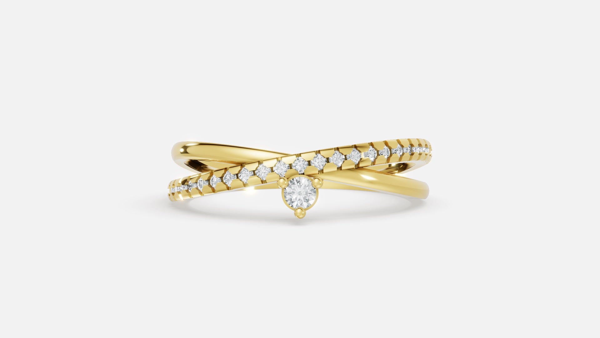18K Gold CVD Diamond Ring VVS EF Elegant Fine Jewelry
