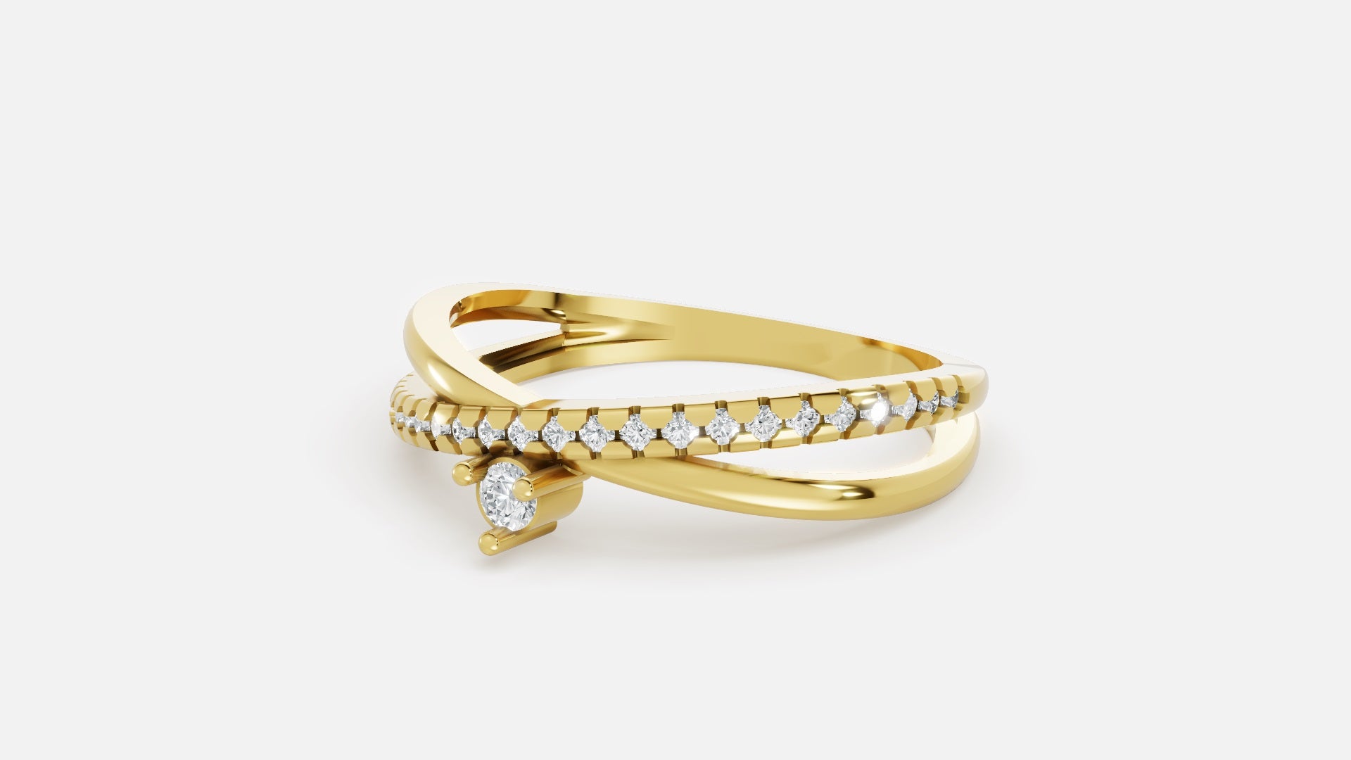 18K Gold CVD Diamond Ring VVS EF Elegant Fine Jewelry