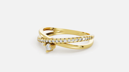 18K Gold CVD Diamond Ring VVS EF Elegant Fine Jewelry
