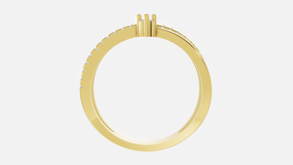 18K Gold CVD Diamond Ring VVS EF Elegant Fine Jewelry