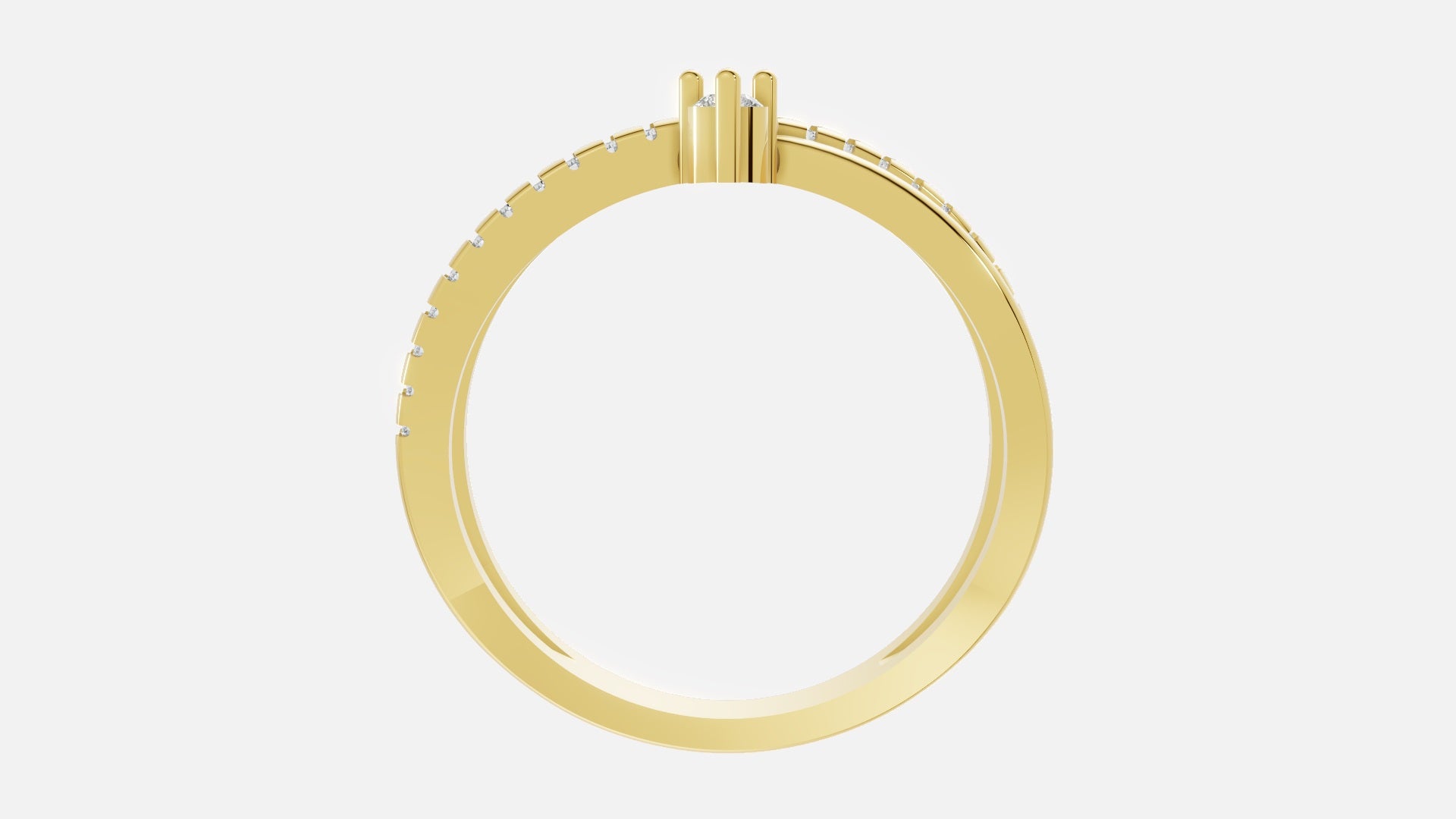 18K Gold CVD Diamond Ring VVS EF Elegant Fine Jewelry
