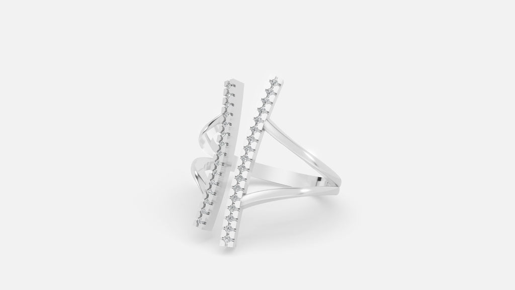 Sterling Silver VVS Diamond Ring – Minimal Elegant Design