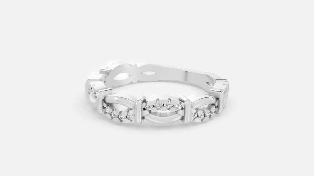 Silver Diamond Ring VVS CVD Minimal Elegant Jewelry