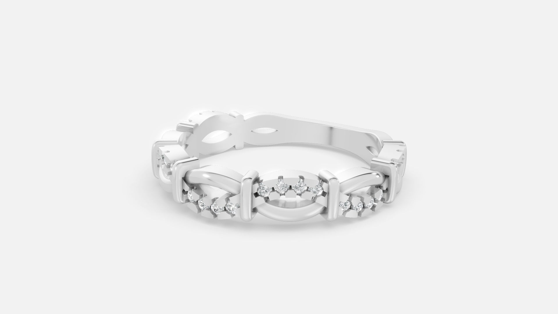 Silver Diamond Ring VVS CVD Minimal Elegant Jewelry