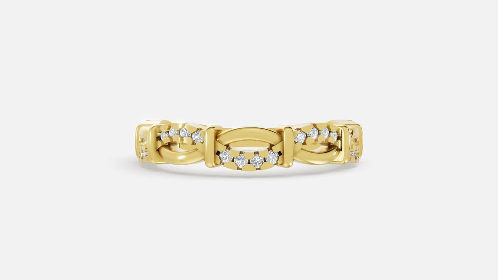 18K Gold Diamond Ring VVS CVD Elegant Fine Jewelry