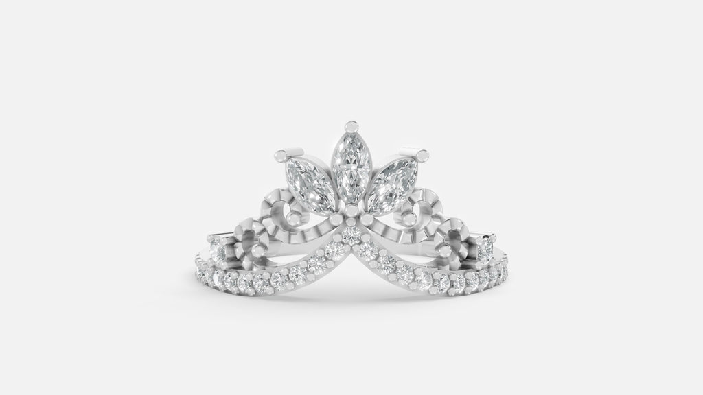 Silver Diamond Ring Minimal Luxury VVS Clarity Band