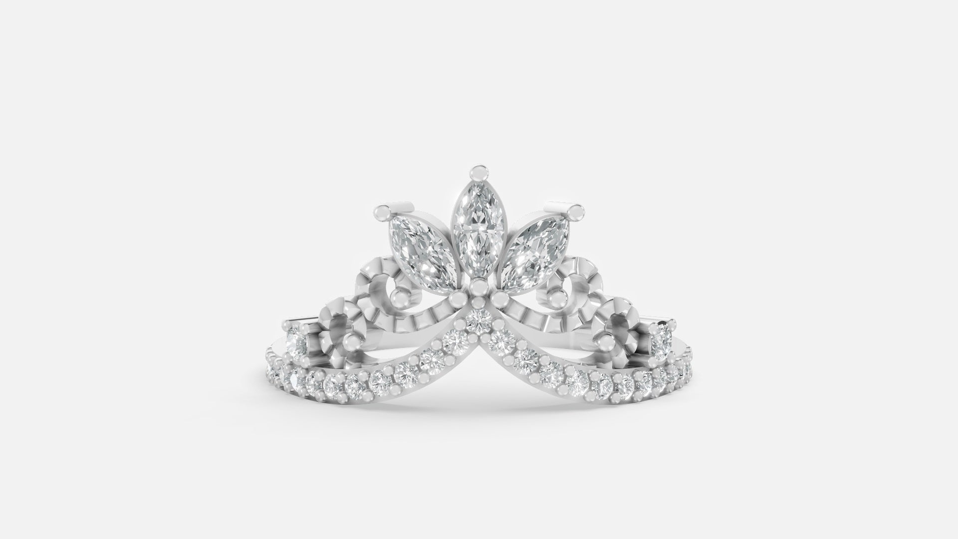 Silver Diamond Ring Minimal Luxury VVS Clarity Band