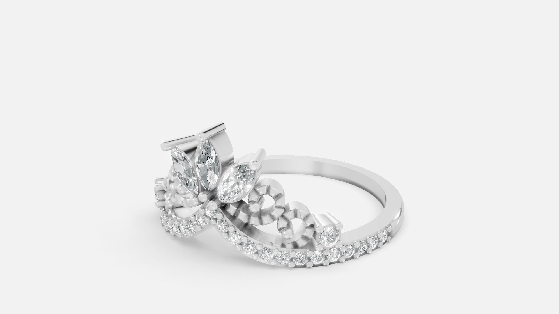 Silver Diamond Ring Minimal Luxury VVS Clarity Band