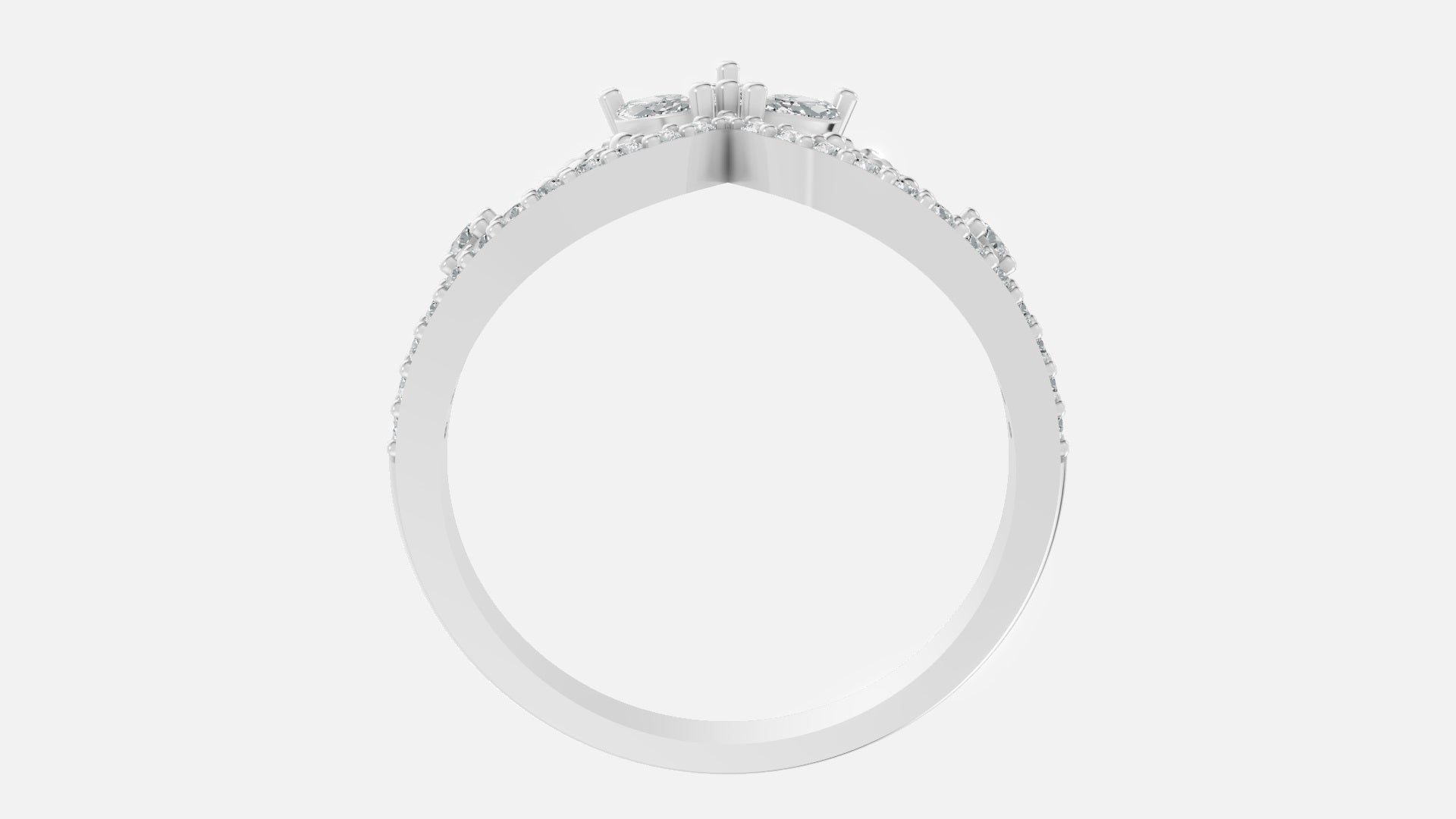 Silver Diamond Ring Minimal Luxury VVS Clarity Band