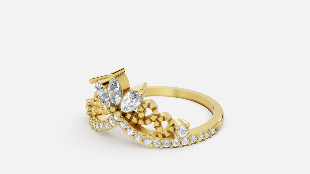 18K Gold Diamond Ring VVS Clarity Minimal Luxury Band