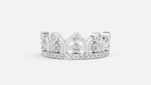 Sterling Silver Diamond Ring | CVD VVS Round Cut Ring