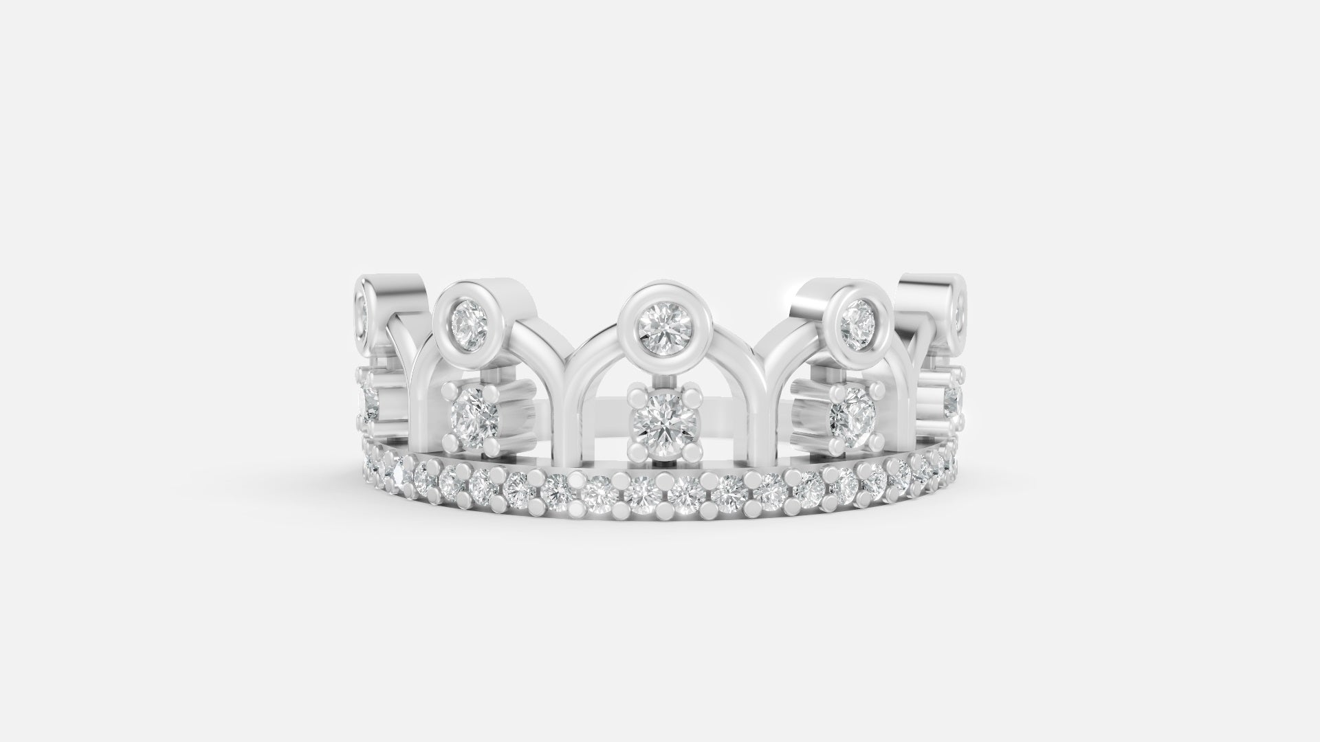 Sterling Silver Diamond Ring | CVD VVS Round Cut Ring