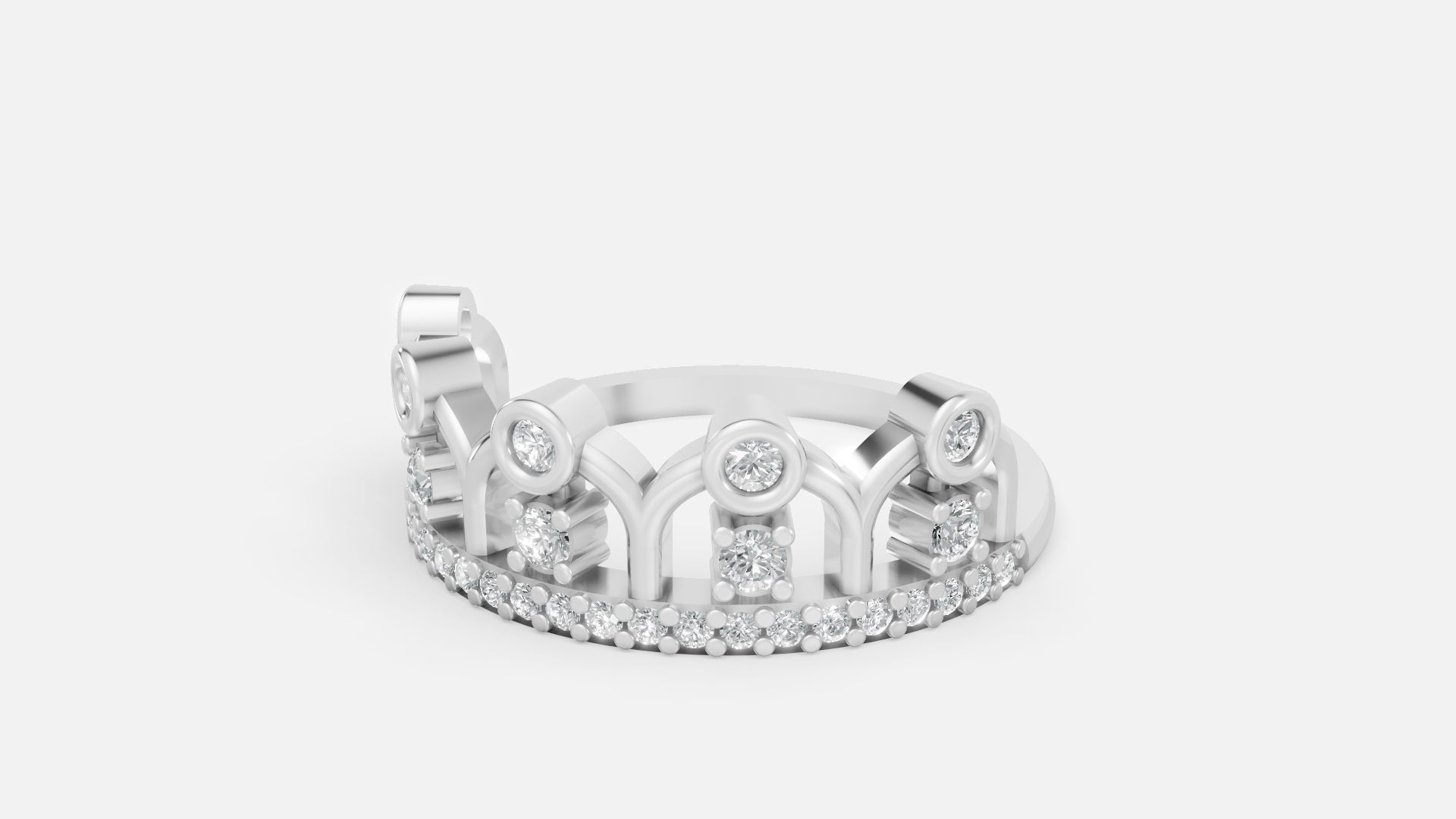 Sterling Silver Diamond Ring | CVD VVS Round Cut Ring