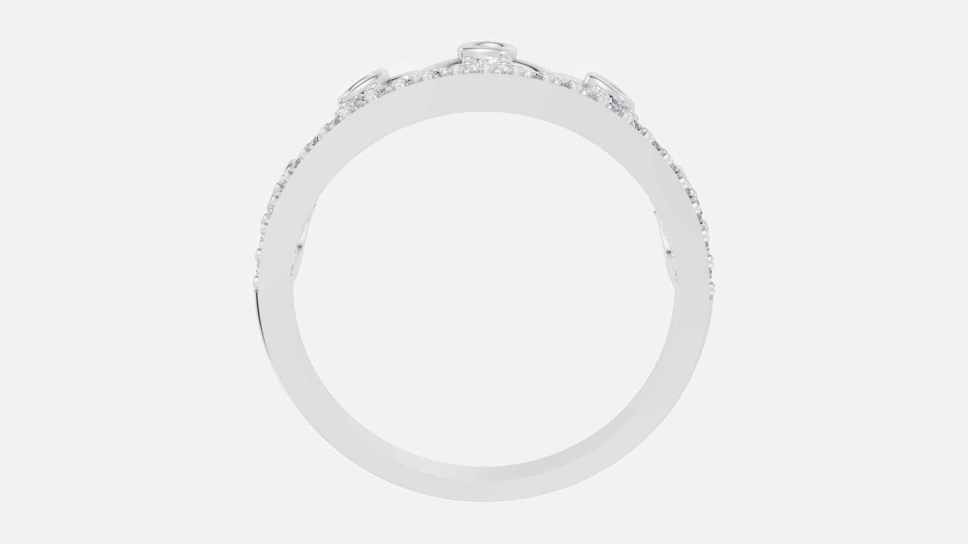 Sterling Silver Diamond Ring | CVD VVS Round Cut Ring
