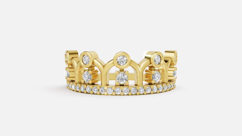 18K Gold Diamond Ring | CVD VVS Round Cut Luxury Ring