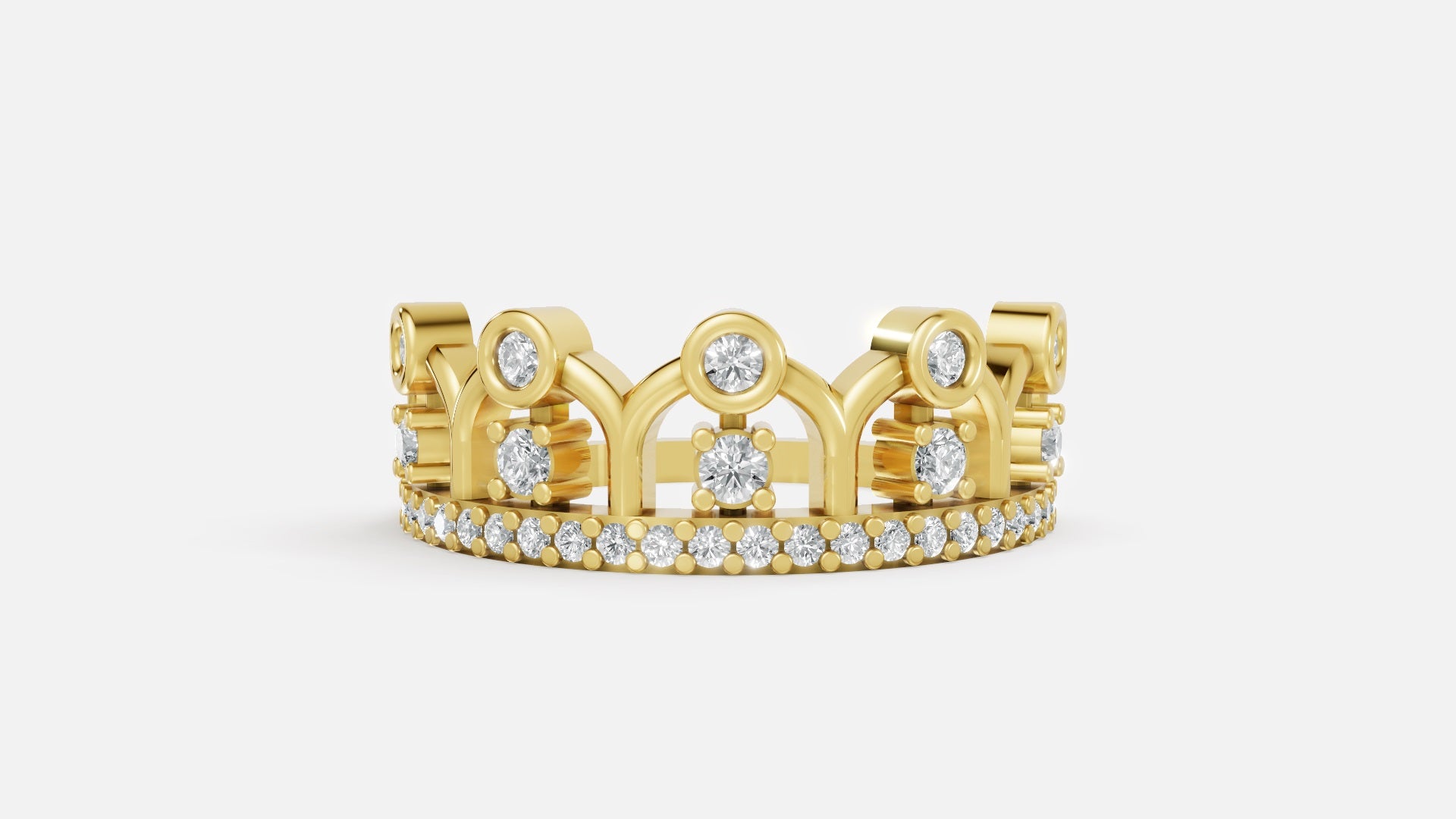 18K Gold Diamond Ring | CVD VVS Round Cut Luxury Ring